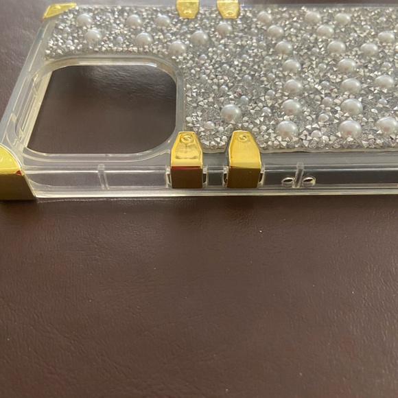 Pearl Bling Rhinestone Case Protective Premium Cover Skin iPhone 13 Pro - Picture 3 of 5